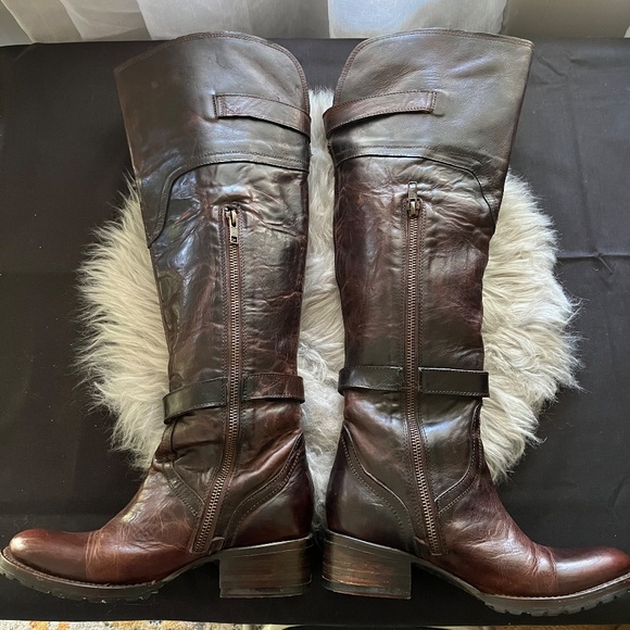 Freebird by Steven Quebec Leather Equestrian Riding Boot.  OTK Brown Siz… - Picture 2 of 12